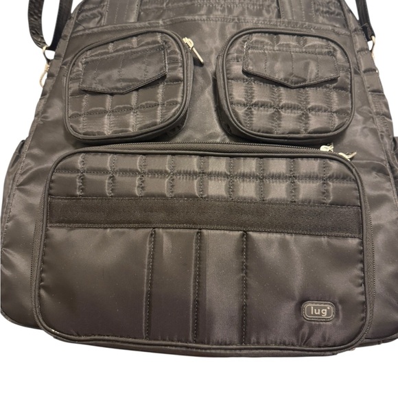 Lug Overnight Travel Gym Tote Puddle Jumper in Quilted Black - with Long Strap - Picture 14 of 16